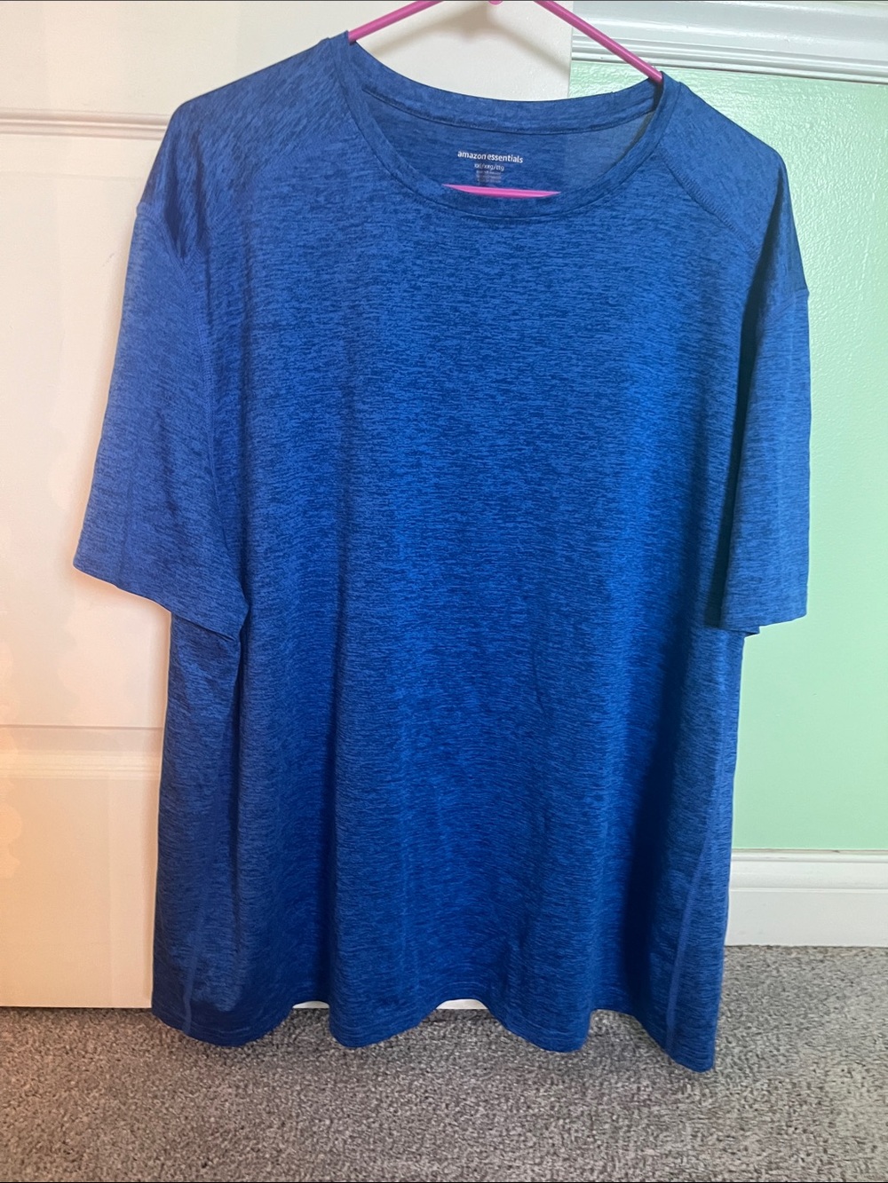 Amazon Essentials Men’s Heathered Royal Blue Short Sleeve Crew Tee